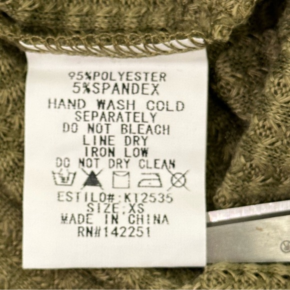 Maverick the collection Waffle Knit Shirts Long Sleeve Peplum Ruffled size XS - Picture 11 of 12